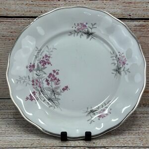Favolina Karolina Jarolina Poland China‎ Dinner Plate Silver Scalloped 3879 4